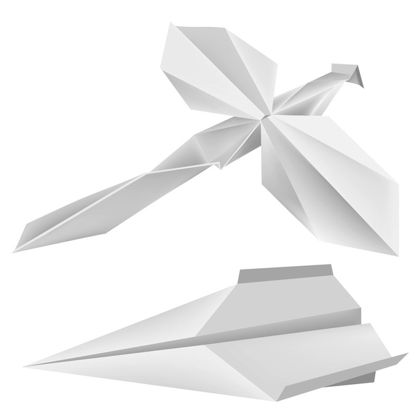 Origami _ dragonfly _ airplane
 - Vector, imagen