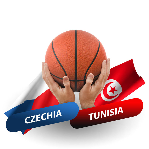 Basketball competition match, national teams czechia vs tunisia - Foto, Imagem
