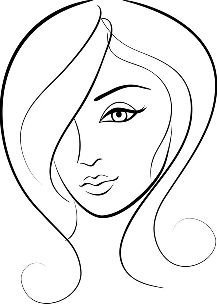 Beauty face girl portrait - Vector, imagen