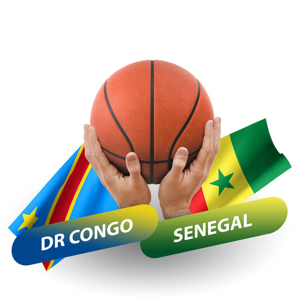 Basketball competition match, national teams dr congo vs senegal - Foto, Imagem