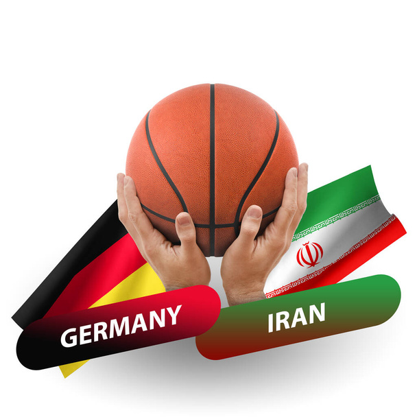 Αγώνας μπάσκετ, εθνικές ομάδες Γερμανία εναντίον Ιράν - Φωτογραφία, εικόνα