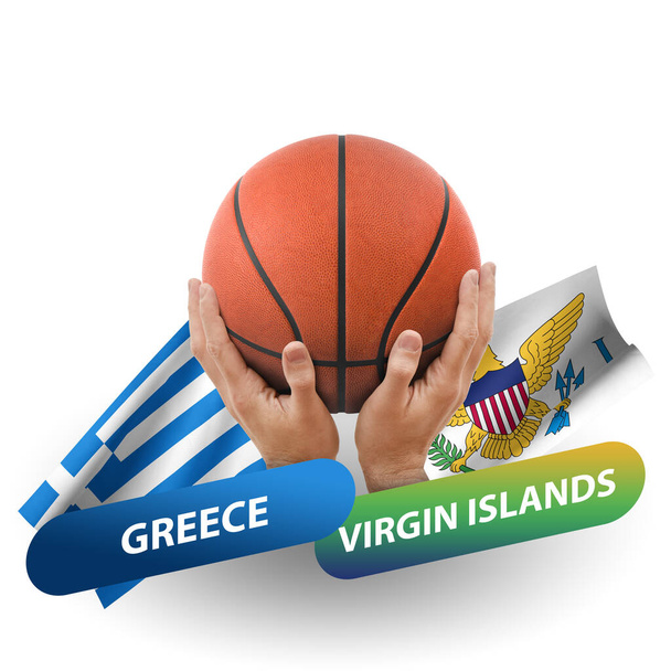 Αγώνας καλαθοσφαίρισης, εθνικές ομάδες Ελλάδα vs παρθένα νησιά - Φωτογραφία, εικόνα