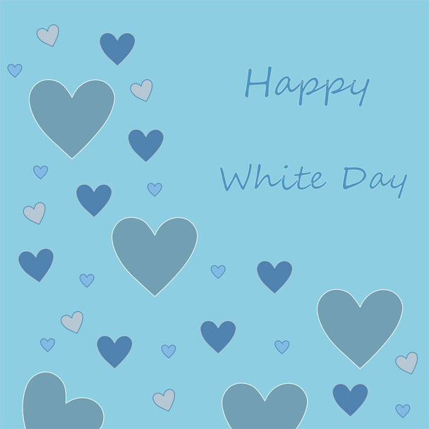 Pozadí srdcí s odstíny modré jako White Day dovolená - Vektor, obrázek