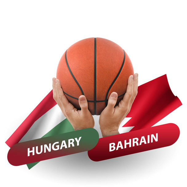 バスケットボールの試合、ハンガリー代表対バーレーン代表 - 写真・画像