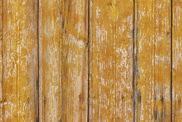 Horizontal wooden background from old boards with cracked paint. Wooden texture. - Zdjęcie, obraz