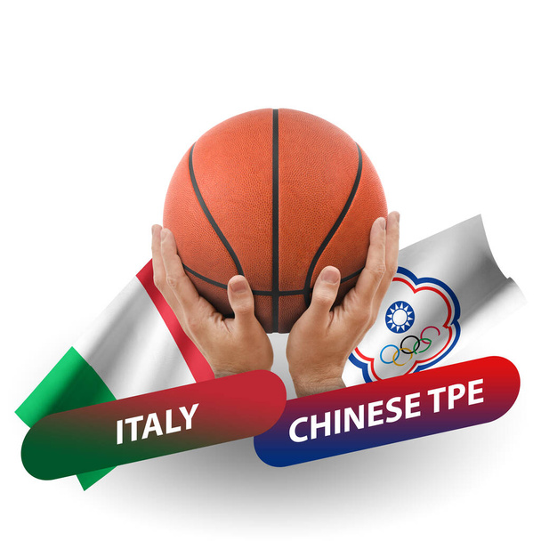 Basketball competition match, national teams italy vs chinese taipei - Zdjęcie, obraz