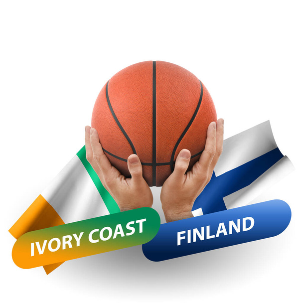 Αγώνας μπάσκετ, εθνικές ομάδες ακτή ελεφαντόδοντο εναντίον Finland - Φωτογραφία, εικόνα