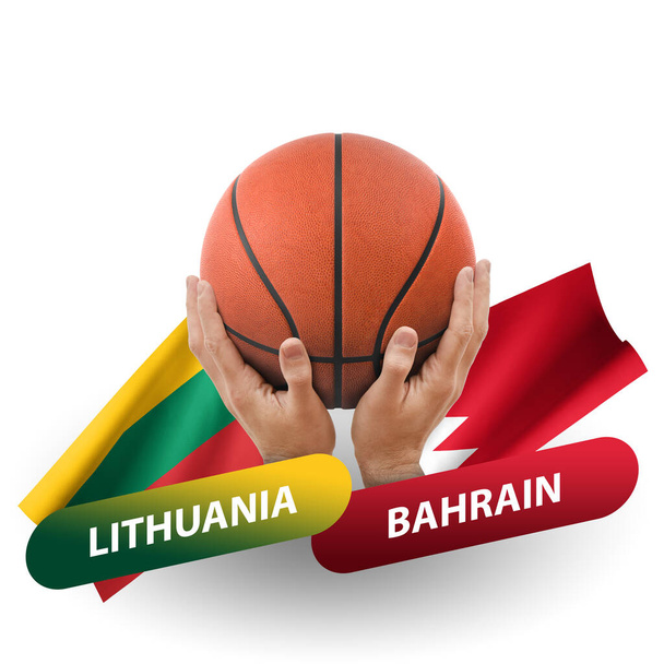 Partido de la competencia de baloncesto, equipos nacionales lithuania vs bahrein - Foto, imagen