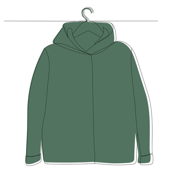 jacket on a hanger sketch drawing in one line, on a white background, sketch, vector - Vektor, obrázek
