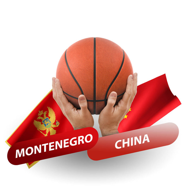 Basketball competition match, national teams montenegro vs china - Fotografie, Obrázek