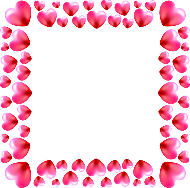 Frame of red hearts ideal for Valentines Day - ベクター画像
