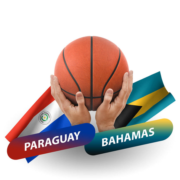 Basketball competition match, national teams paraguay vs bahamas - Foto, afbeelding