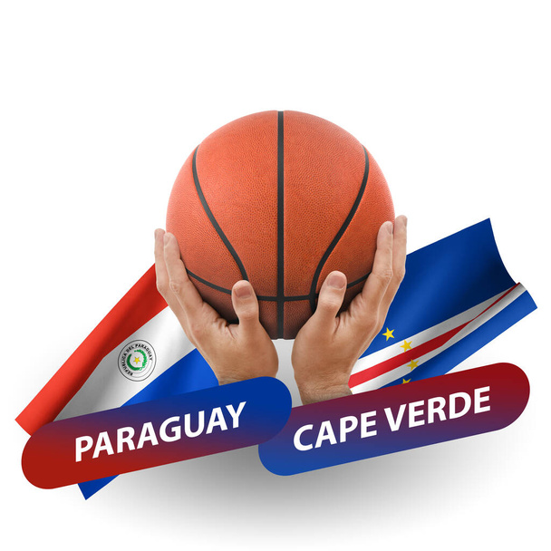 バスケットボールの試合、代表チームパラグアイ対ケープ・ヴェルデ - 写真・画像