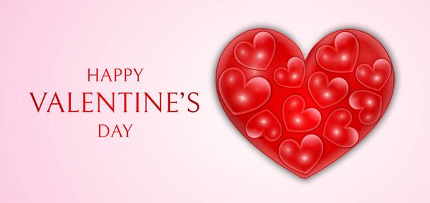 Valentine's Day  Background Design with Red Heart - Vector, imagen