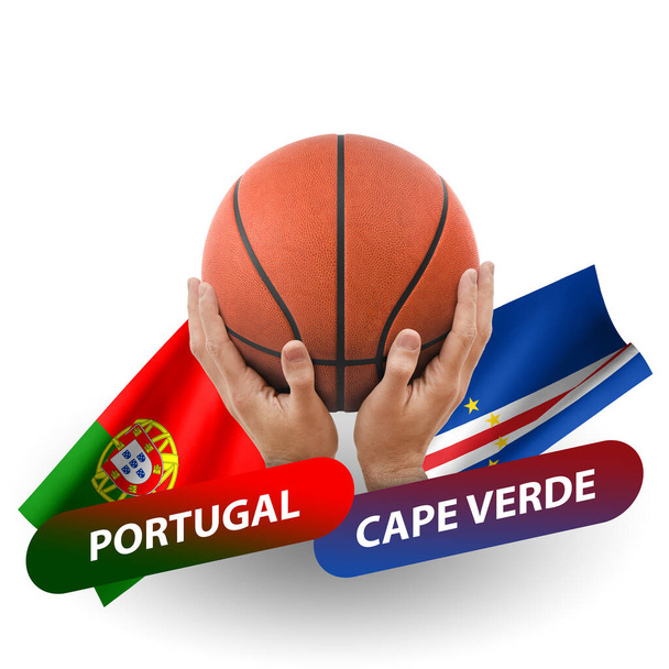 Basketball competition match, national teams portugal vs cape verde - Photo, Image