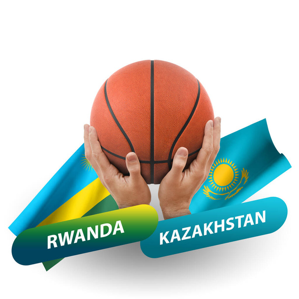 Αγώνας μπάσκετ, εθνικές ομάδες rwanda vs kazakhstan - Φωτογραφία, εικόνα