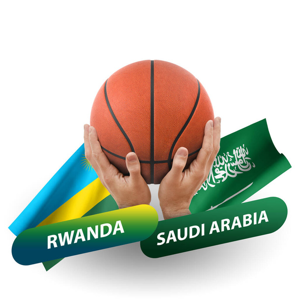 Basketball competition match, national teams rwanda vs saudi arabia - Zdjęcie, obraz