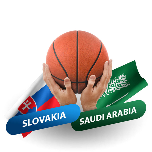 Basketball competition match, national teams slovakia vs saudi arabia - Фото, изображение