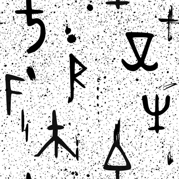 бесшовный рисунок с алхимическими и оккультными элементами - Вектор,изображение