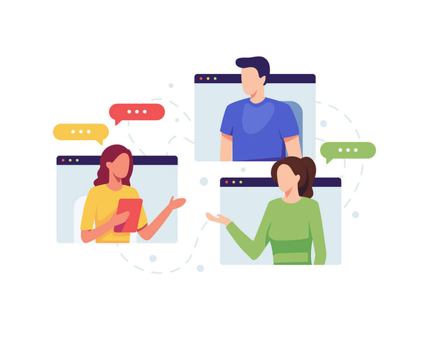 Premium Vector  Online friends support flat concept. two woman characters  holding hands, sharing sympathy, support and love to each other with remote  virtual video conference, phone call.