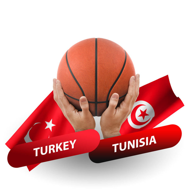 Basketball competition match, national teams turkey vs tunisia - Fotografie, Obrázek