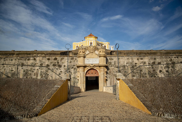 the Fort Nossa Senhora da Graca or Fort Conde de Lippe north of the city of Elvas in Alentejo in Portugal.  Portugal, Elvas, October, 2021 - Photo, image