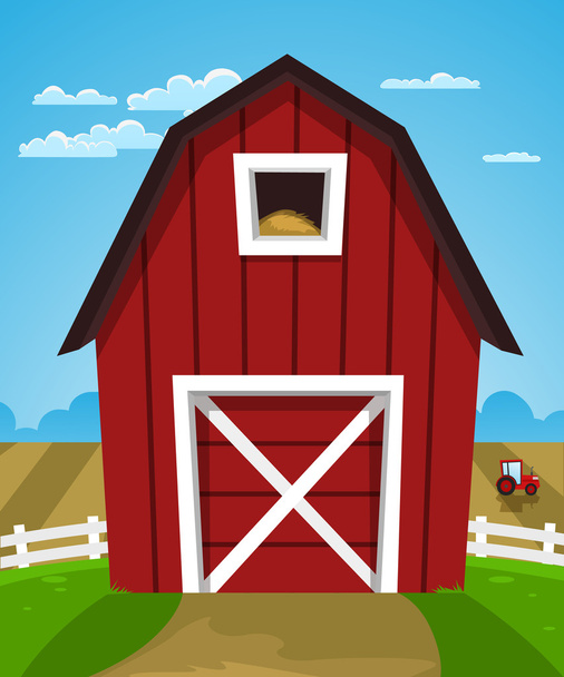 rode boerderij schuur - Vector, afbeelding