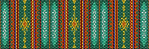 A traditional ornament of the peoples and countries of Asia, in which saturated colors attract luck and wealth. Women's woven carpets with ornament embroidered on fabrics for dresses. Embroidery patterns.  - Vector, Image