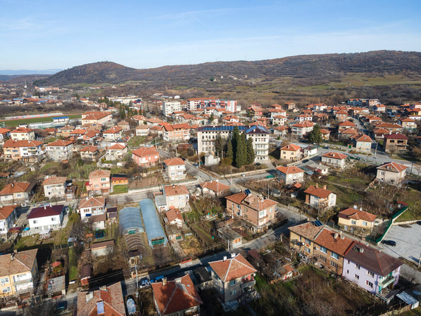 Amazing Aerial view of town of Bratsigovo, Pazardzhik region, Bulgaria - Fotó, kép
