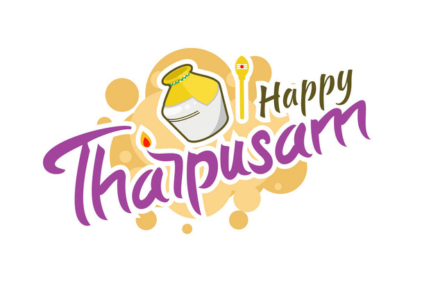 Carte de voeux Thaipusam ou Thaipoosam. Paal kudam (pot de lait). Illustration vectorielle plate hindouisme. - Vecteur, image