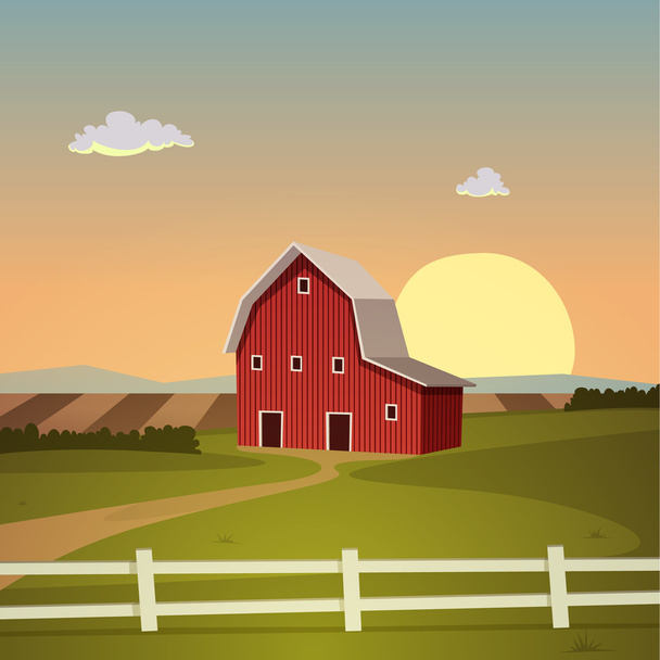 Red Farm Barn - Vector, Image