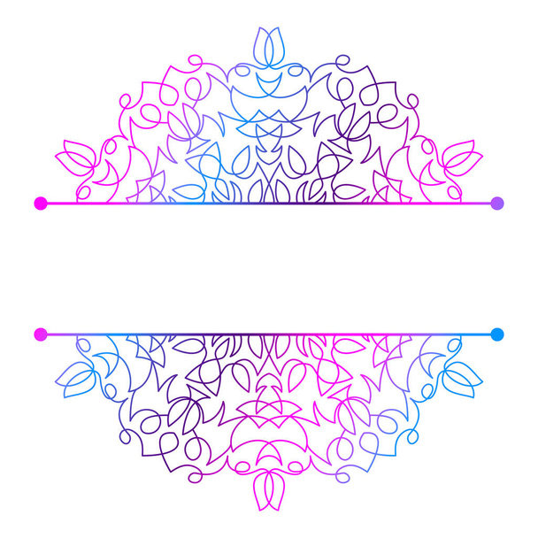 Mandala. Split pattern in form of mandala for Henna Mehndi or tattoo decoration. Decorative ornament in ethnic oriental style, vector illustration. - Vector, afbeelding