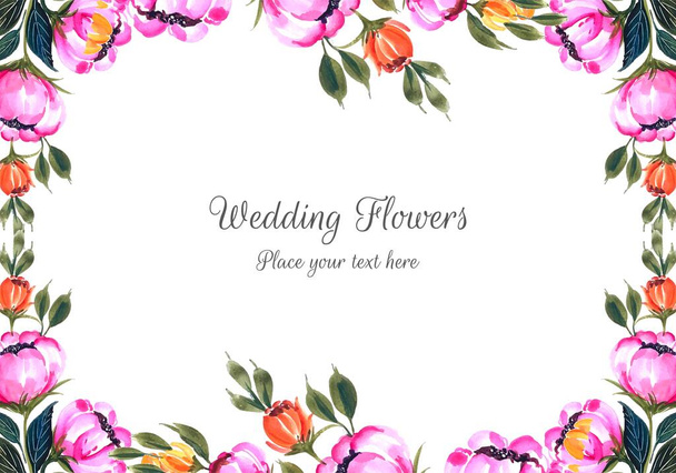 	Wedding decorative flowers frame background - Vector, Image