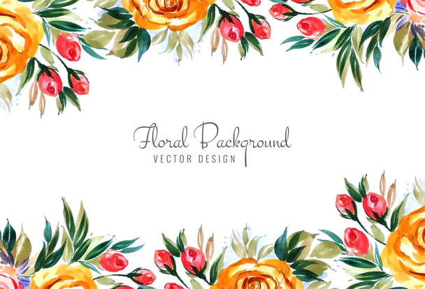 Beautiful hand draw floral wedding card design - Vector, Image