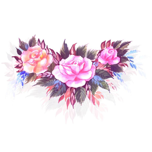 Wedding decorative flower card design - Vector, Image