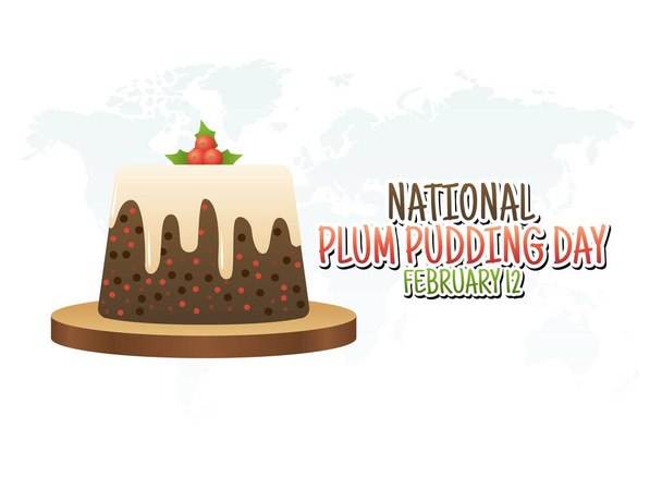 vector graphic of national plum pudding day good for national plum pudding day celebration. flat design. flyer design.flat illustration. - Vector, Image