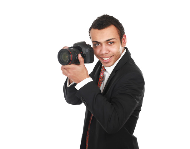 Smiling professional photographer - Zdjęcie, obraz