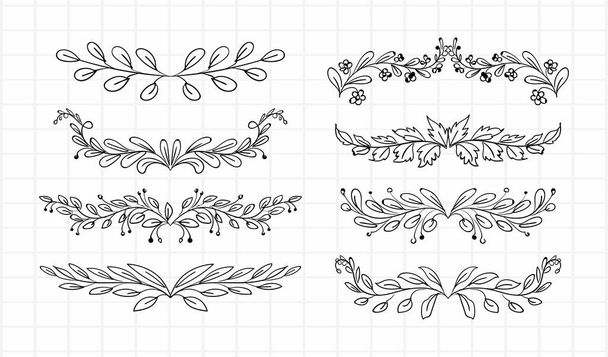 Divisores florales decorativos varios set ilustración - Vector, imagen
