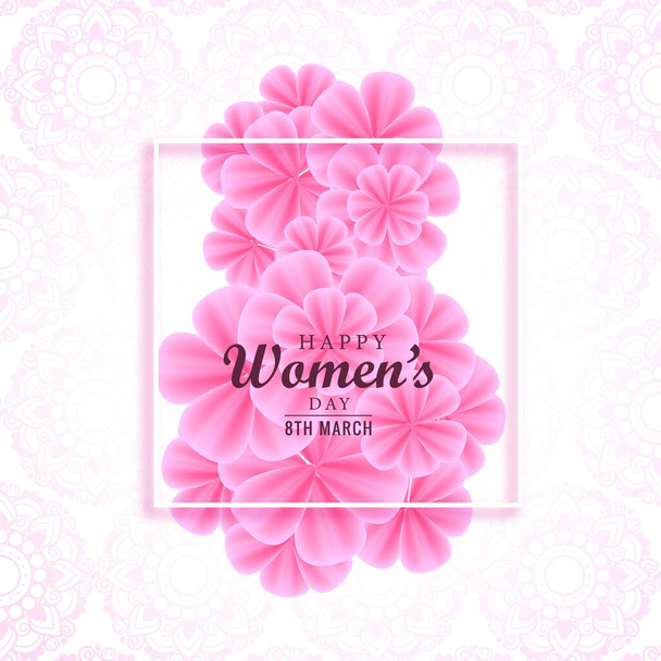Happy womens day elegant card background - Vector, Image
