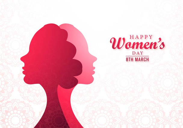 Feliz Día de la Mujer celebraciones concepto de diseño de tarjetas - Vector, imagen