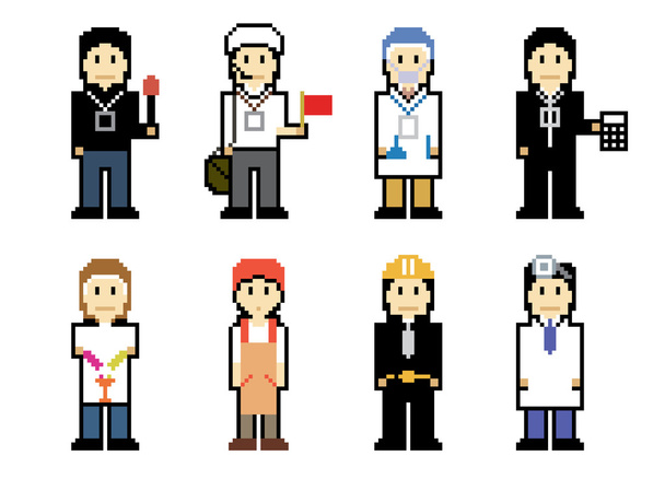 Pixel Personnes icônes
 - Vecteur, image