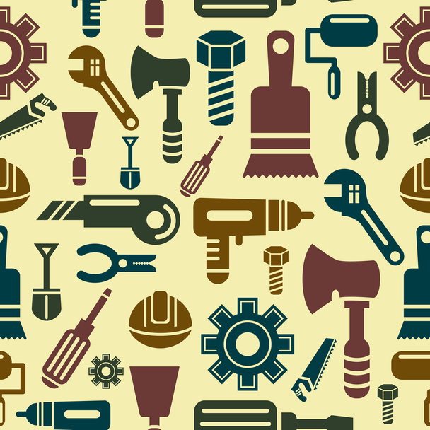 Iconos de herramientas de construcción en un fondo sin costuras
 - Vector, Imagen