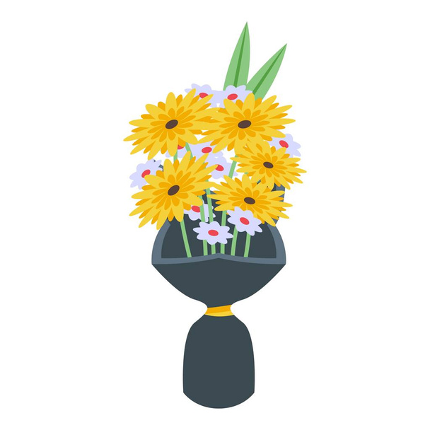 Flower bouquet icon isometric vector. Gift bunch - Vector, afbeelding
