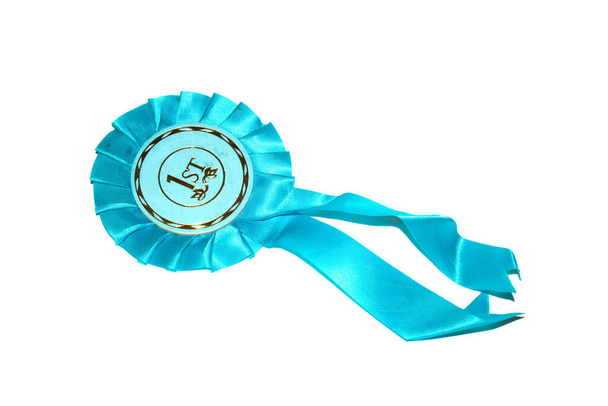 Vintage Winner Rosette Prize Badge for Best in Show or Winng a Race of Award on White Background - Фото, изображение