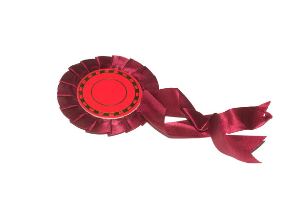 Vintage Winner Rosette Prize Badge for Best in Show or Winng a Race of Award on White Background - Photo, Image