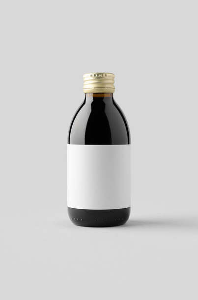 Cold brew coffee glass bottle mockup with blank label. - Fotografie, Obrázek
