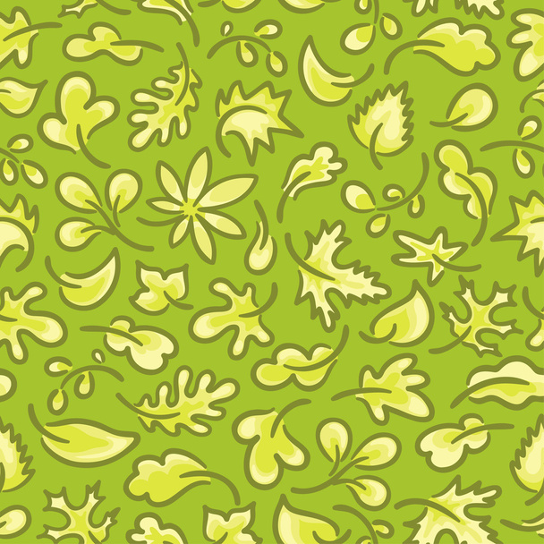 Nahtloses Muster mit Blättern - Vektor, Bild