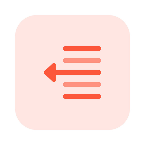 Narrow document page-setup text left shift arrow - Vecteur, image