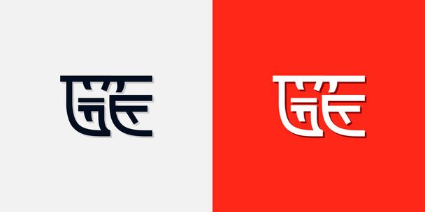 Chinese stijl initialen GE logo. Het zal worden gebruikt voor Personal Chinese merk of ander bedrijf - Vector, afbeelding