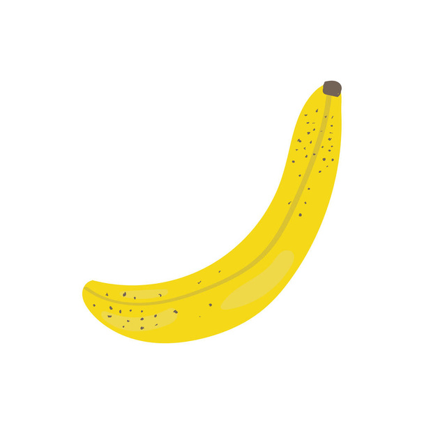 Yellow juicy banana flat style vector illustration - Vector, afbeelding